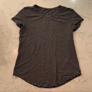 Lululemon Black and White Striped T-shirt